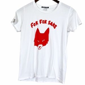 4/$25 Black Score white and red For Fox Sake short sleeve tee t-shirt XS